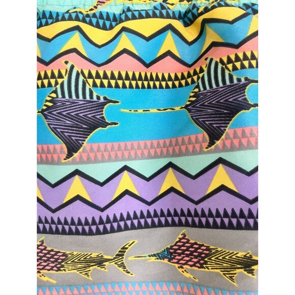 Chubbies Swim Trunks Fish S Pink Striped Resort Vacation Retro Preppy Colorful - Picture 4 of 11